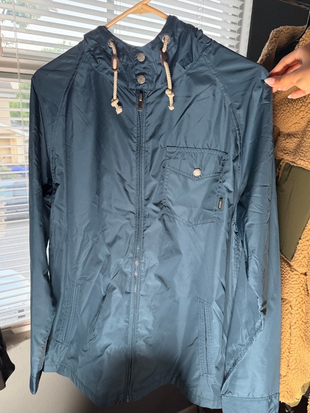Vans Off The Wall Navy Blue Hooded Windbreaker Jacket